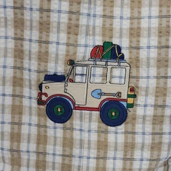 Samara Brown Plaid 2 Pc Infant Shortall Set‎ 6-9 months - Picture 3 of 8